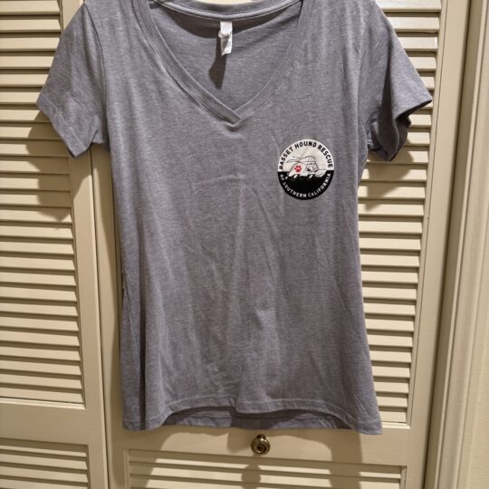 V Neck grey shirt with the BHRSC logo on the left side of the shirt
